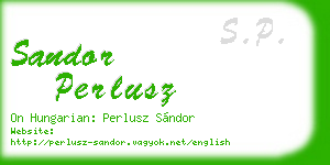 sandor perlusz business card