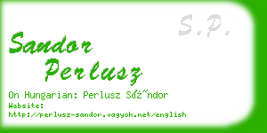 sandor perlusz business card